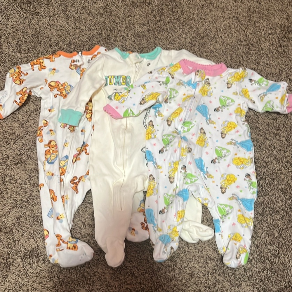 Disney Baby Zipper Sleepers 3 Pieces